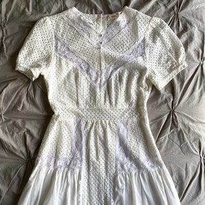 White Cotton Eyelet Dress